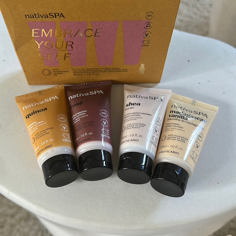 NEW Nativa Spa EMBRACE YOURSELF 4 piece body lotion set